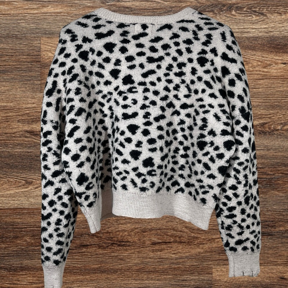 Nation LTD Trixie Baby Alpaca Cotton Cheetah Print Jacquard Knit Sweater Size M - Picture 3 of 9